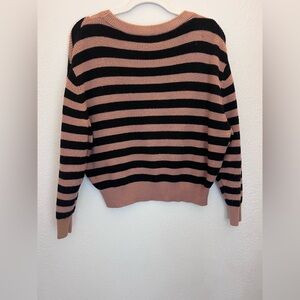 Zara Black and Brown Striped Sweater